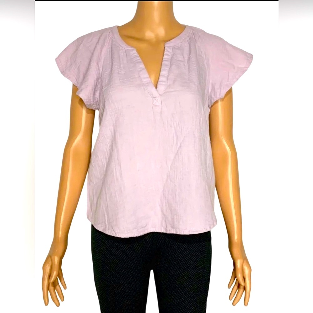 Universal Thread Short Sleeve Flutter Top Women's Lavender 100% Cotton size 2X